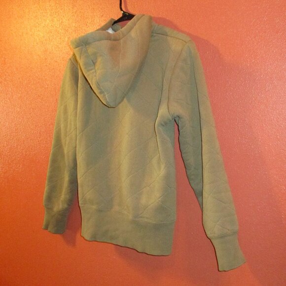 North Face Woman Small Petite Green White Full Zip Pockets Outdoor Hooded Jacket - Picture 7 of 9